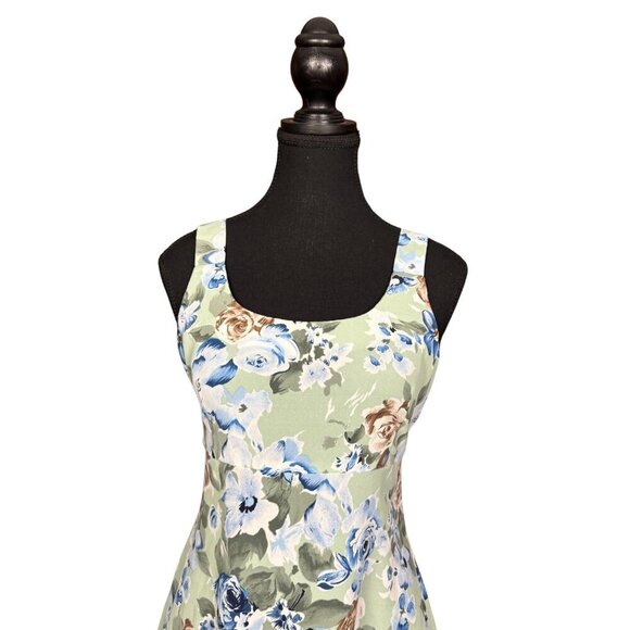 Vintage Pariscope Floral Mini Dress, Cottagecore Sleeveless Fit & Flare Summer - Picture 2 of 6